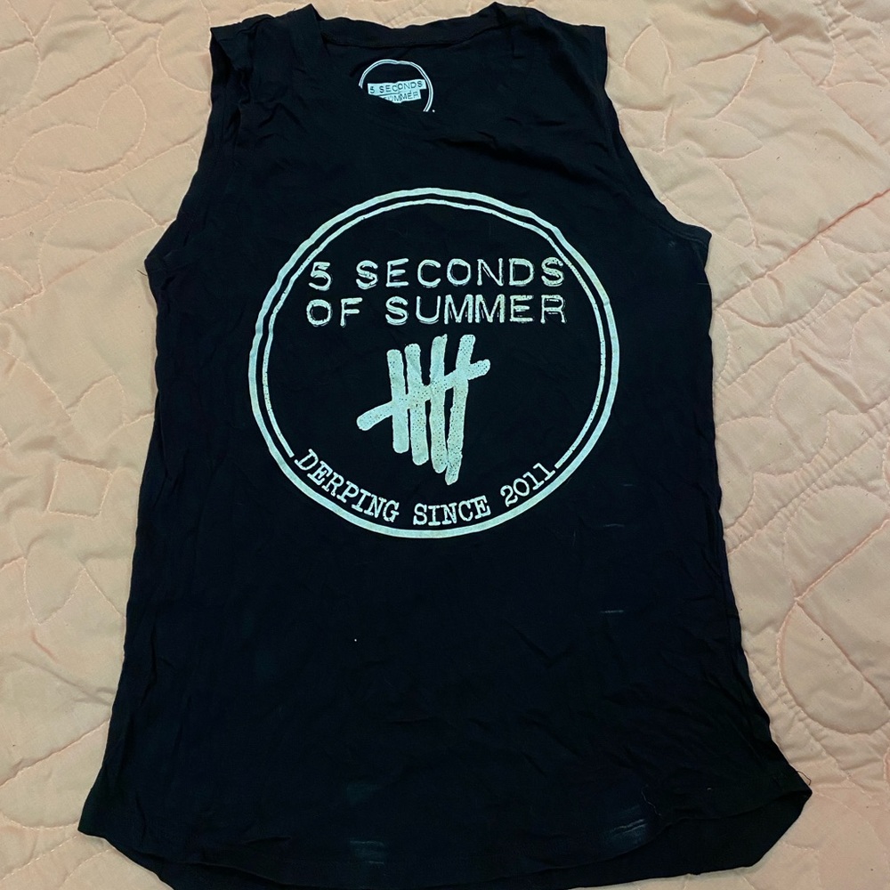 5 Seconds Of Summer Black Cotton Tee